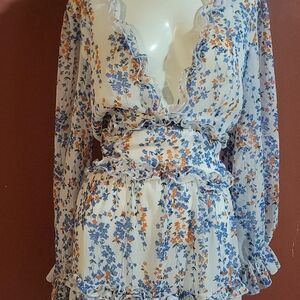 NWOT Floral Ruffle Dress, Perfect For Easter Or Summer
